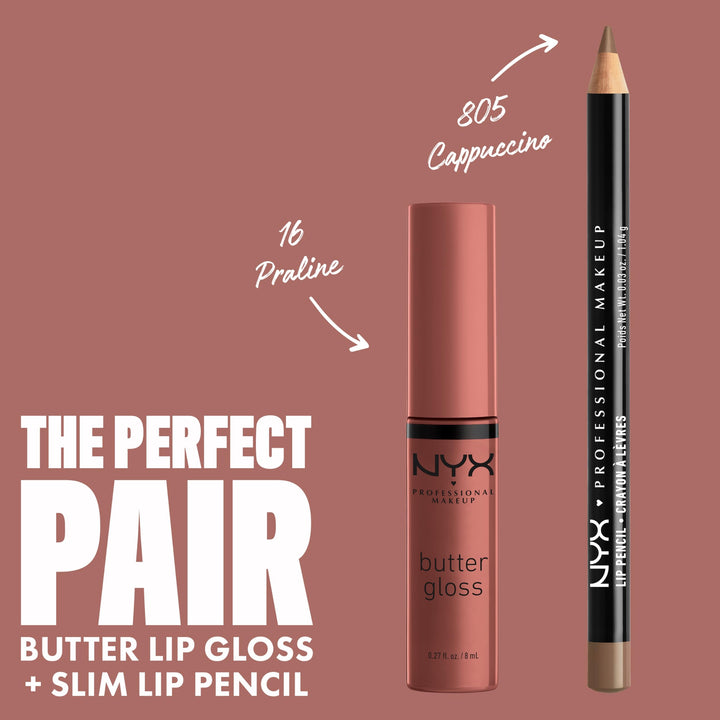 Nyx Professional Makeup Butter Lip Gloss, Glossy Finish - Praline, 8ml