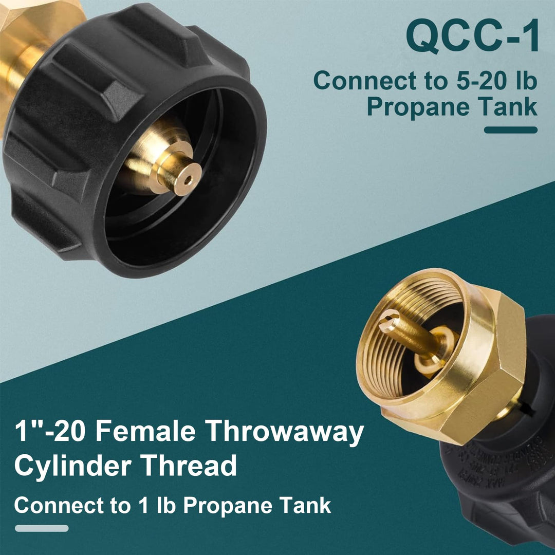 Propane Refill Adapter, Fill 1 Pound Bottles from 20lb Tank, Easy to Use, Solid Brass