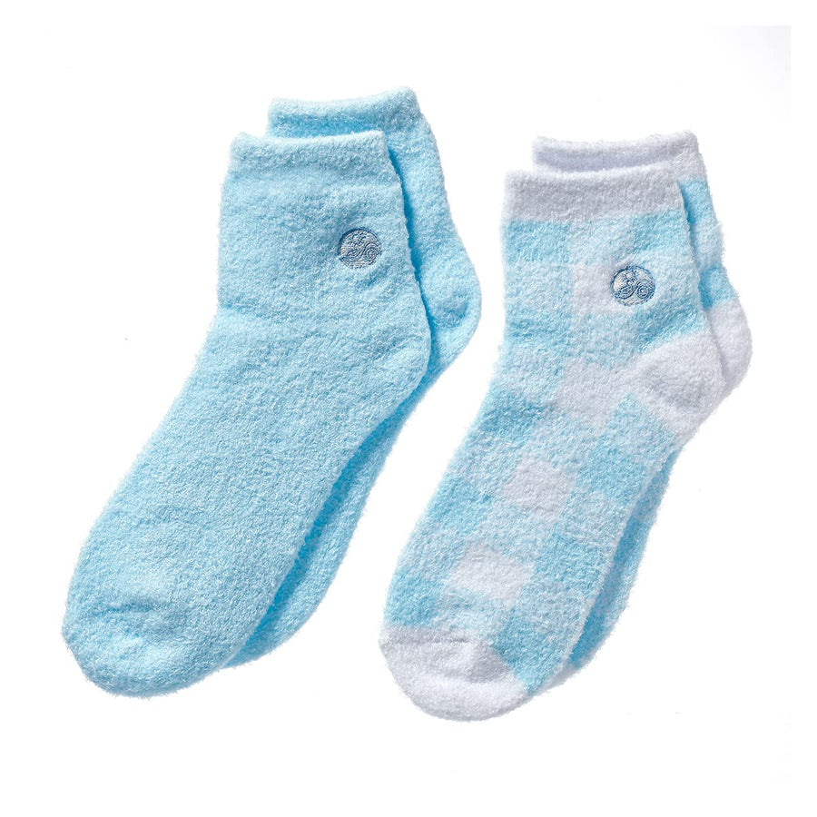 Aloe Vera Socks – Infused with Natural Aloe Vera & Vitamin E – Helps Dry Feet, Cracked Heels, Calluses, Dead Skin - Use with Your Favorite Lotions - Blue Plaid