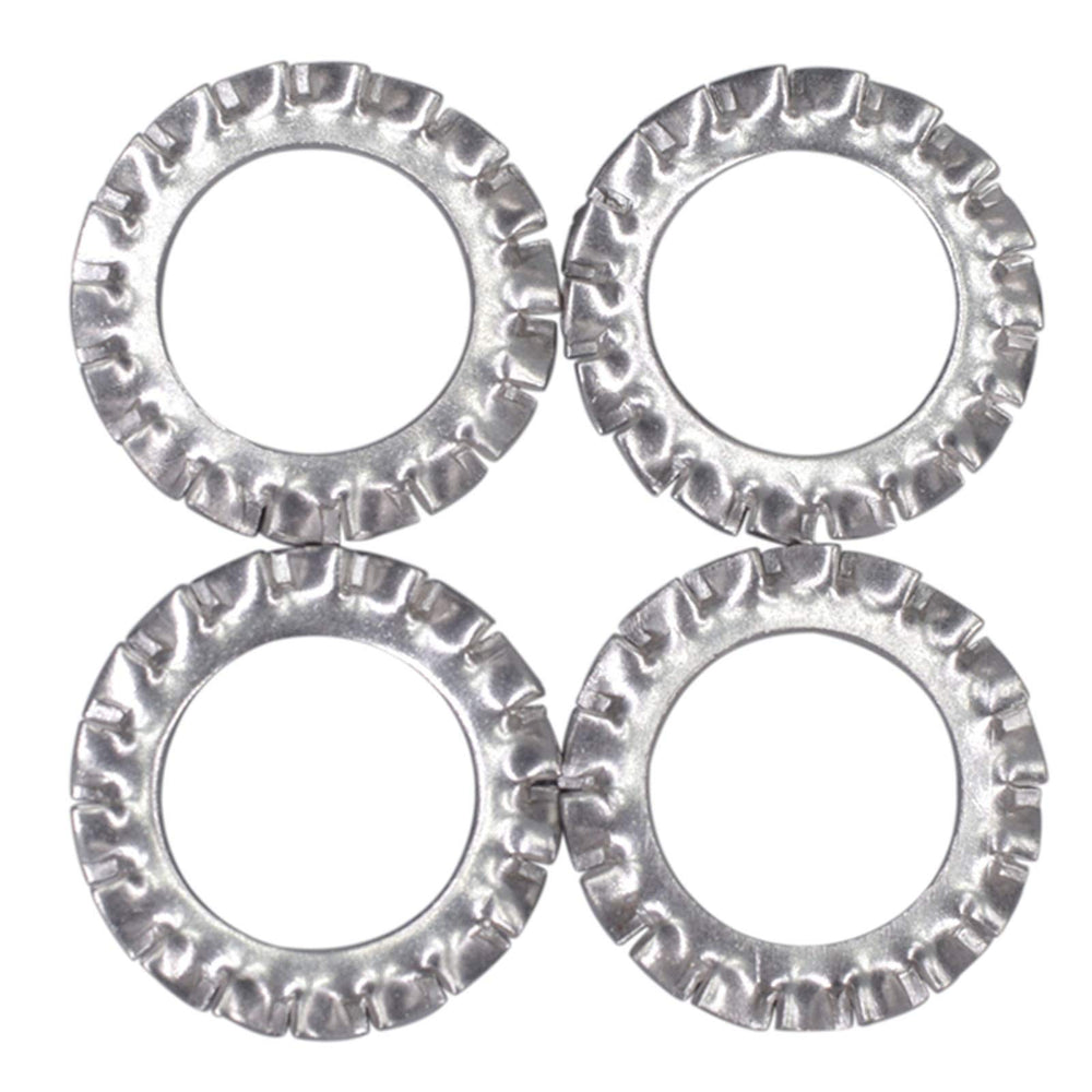 M4 304 Stainless Steel External Tooth Star Lock Washers Silver Tone(100Pcs)