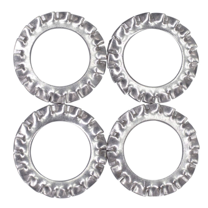 M4 304 Stainless Steel External Tooth Star Lock Washers Silver Tone(100Pcs)