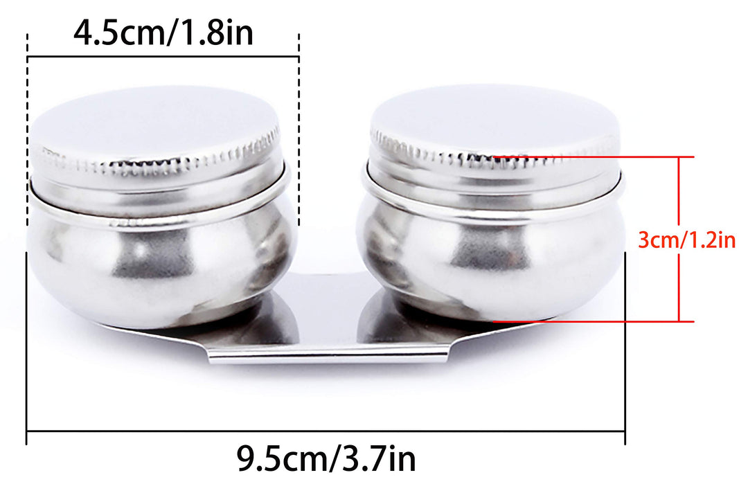 Oil Painting Palette Cup with Lid, Stainless Steel Double Dipper Design, No Leakage, Can Clip on Palette
