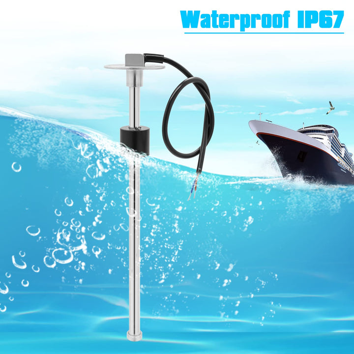 Marine Fuel Sending Unit Boat Fuel Tank Sender, 0-190ohms 12 (300mm) Stainless Steel Gas Sensor Water Fuel Gauge Sender for Boat Car Truck Vehicle