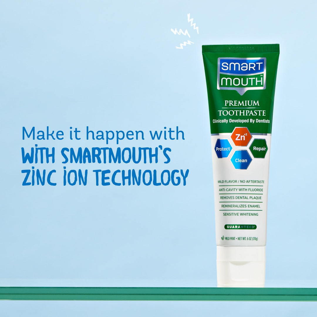 Premium Zinc Ion Toothpaste - Whitening Toothpaste with Fluoride - Refreshing, Anti-Cavity Toothpaste for Adults - Strengthens Enamel - Mild Mint Flavor, 6 oz (2 Pack)