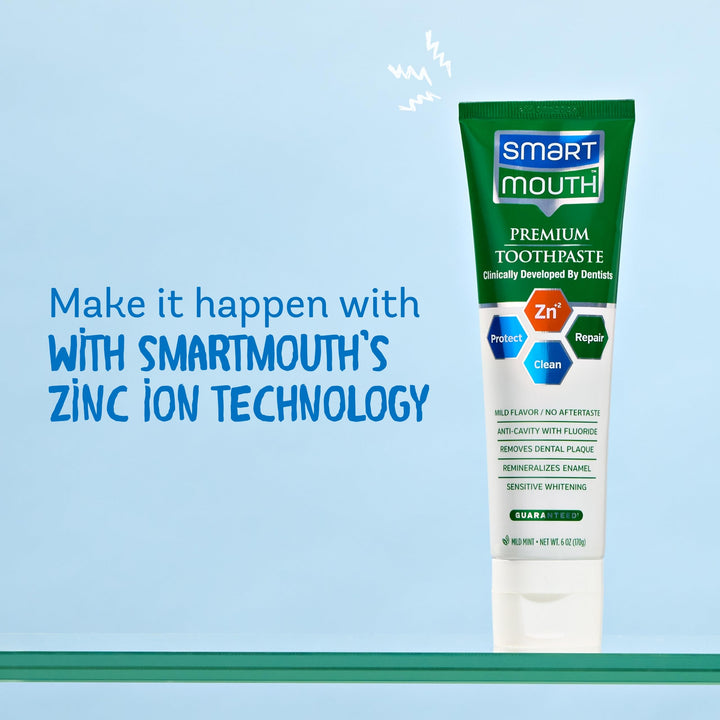 Premium Zinc Ion Toothpaste - Whitening Toothpaste with Fluoride - Refreshing, Anti-Cavity Toothpaste for Adults - Strengthens Enamel - Mild Mint Flavor, 6 oz (2 Pack)