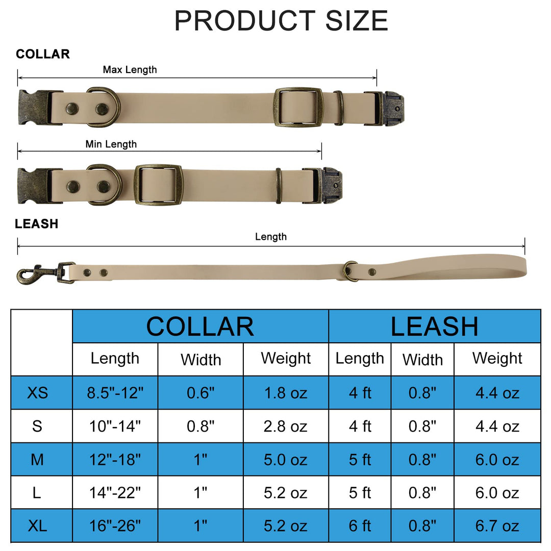 Dog Collar and Leash Set Combo: Adjustable Durable Pet Collars with Dog Leashes for Small Medium Large Dogs,includes One Bonus of Poop Bag Holder (L, Deep Green)