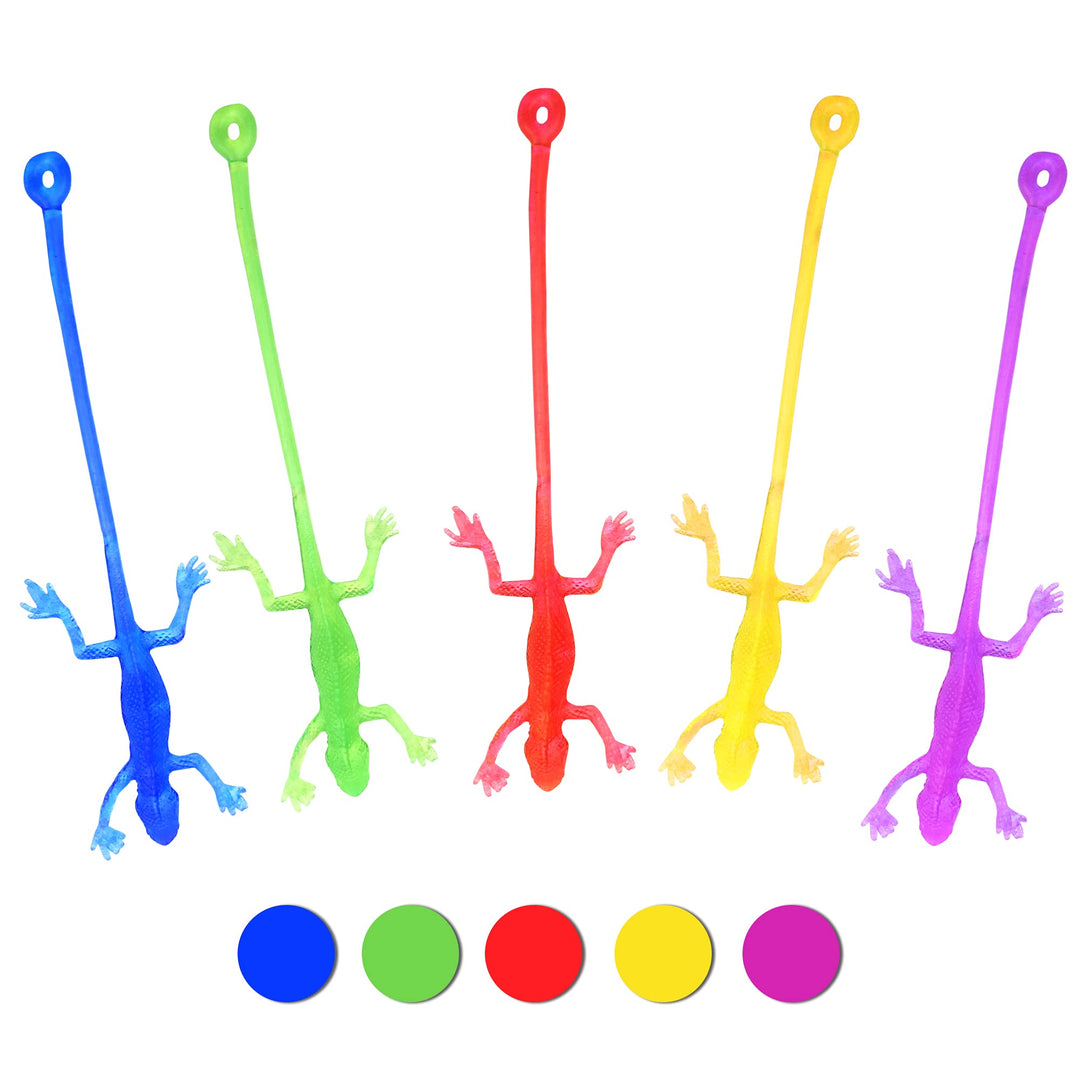 27PCS Multi-color and Multi-style Stretchy Sticky Toys Including Sticky Hands Wall Climbers Men Hammers Lizards Snake Crocodile and Skeletons for Kids Party Favors