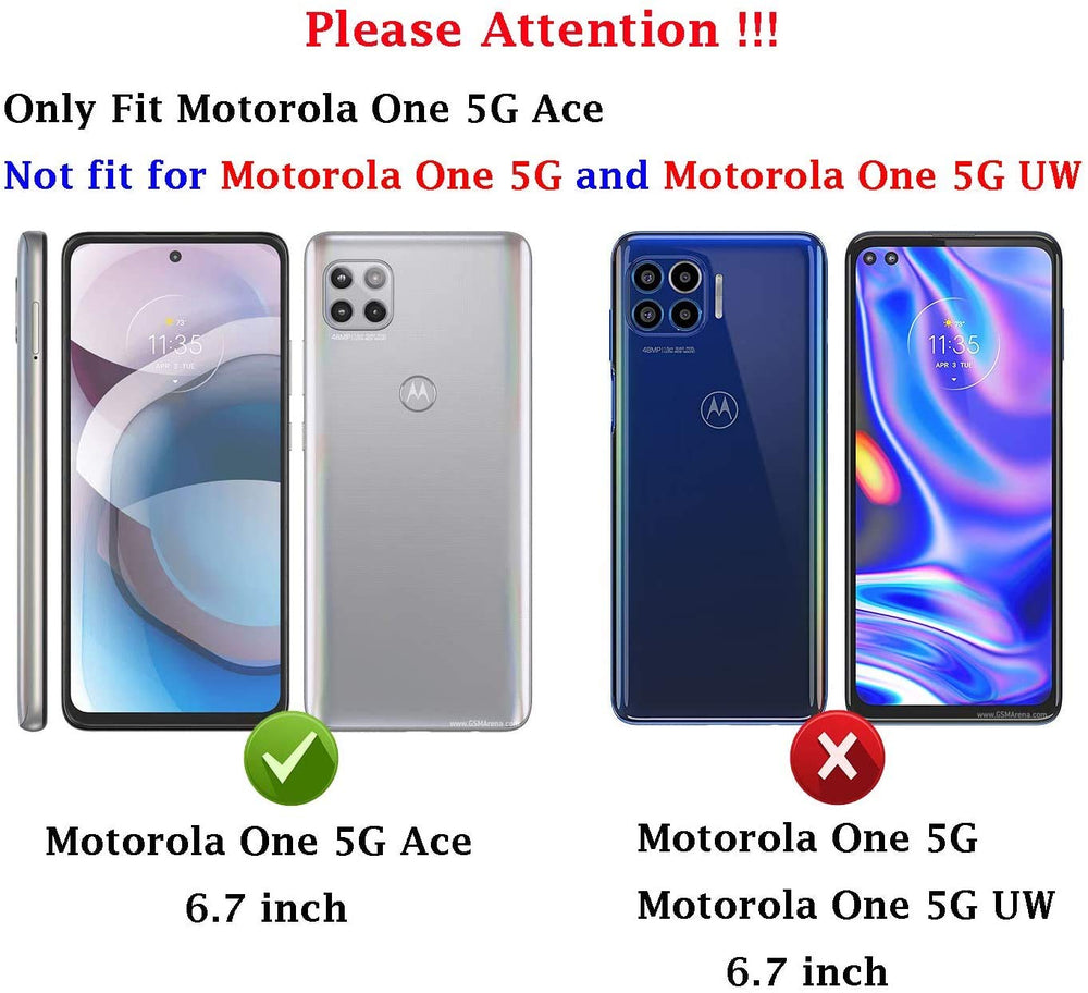 case for Moto one 5g ace Case,Motorola one 5g ace case with HD Screen Protector,Cases with Rotating Holder Kickstand Non-Slip Hybrid Rugged Case for Motorola one 5g ace 6.7-KKRose Gold