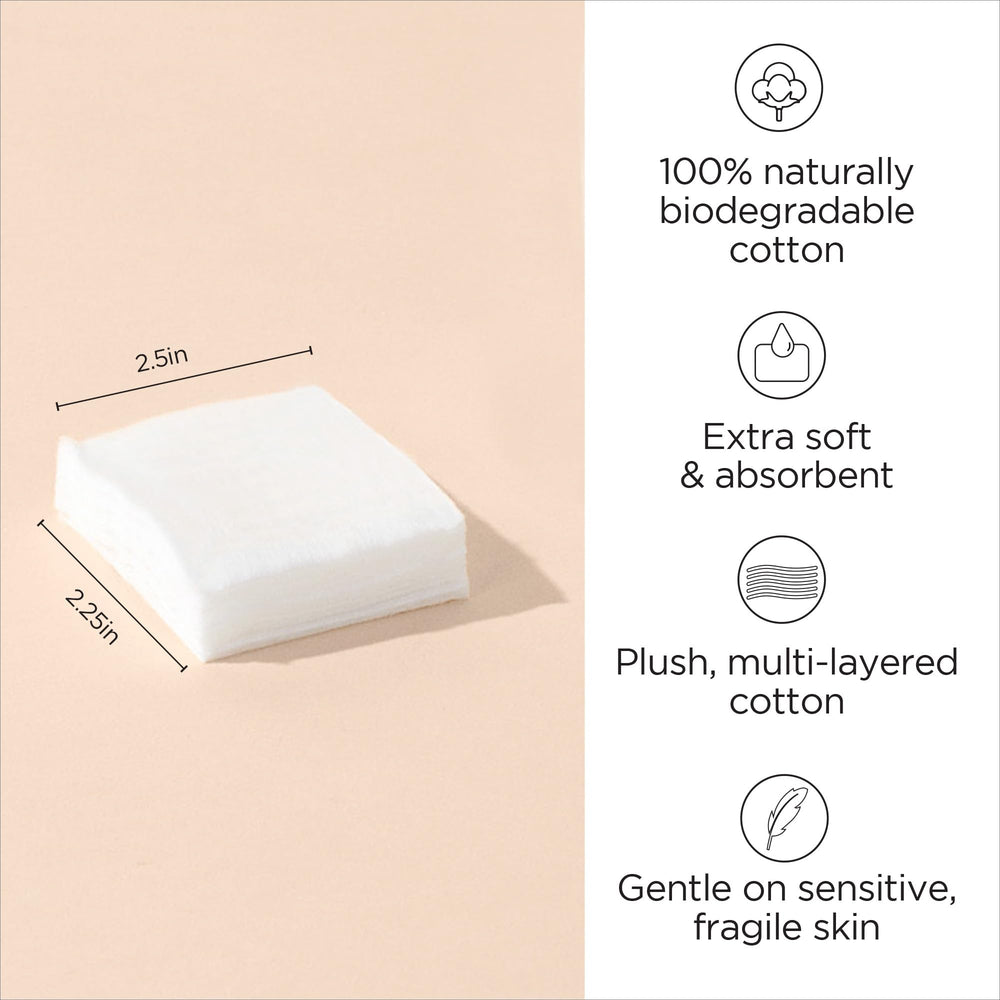 100% Facial Cotton Squares, Pack of 100, DEE065