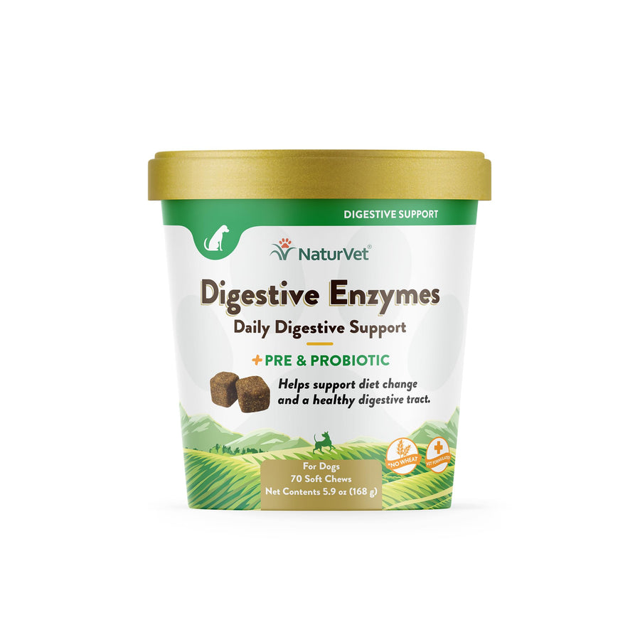 – Digestive Enzymes - Plus Probiotics & Prebiotics – Helps Support Diet Change & A Healthy Digestive Tract – for Dogs & Cats (Soft Chews, 70 Count)