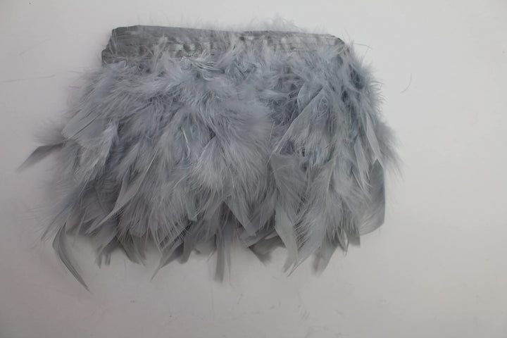 2 Yard Long Turkey Chandelle Turkey Fluff Feather Fringe Trim,Dress Sewing Clothes Accessories. 6-7 Height Garment Accessories Feather DIY (Grey)
