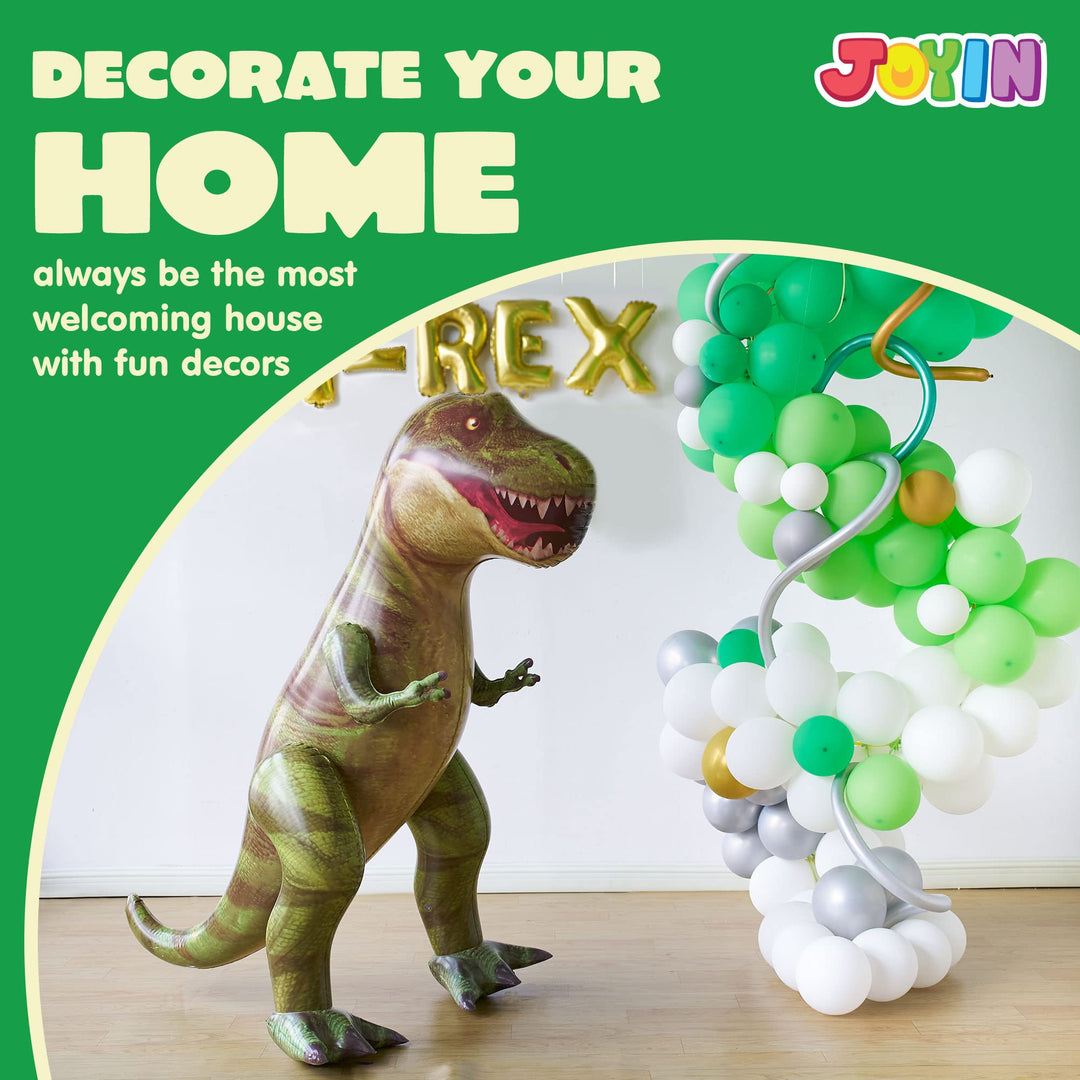 62” Giant T-Rex Dinosaur Inflatable for Party Decorations, Birthday Party Gift for Kids and Adults, Dinosaur Pool Toys (Over 5Ft. Tall)