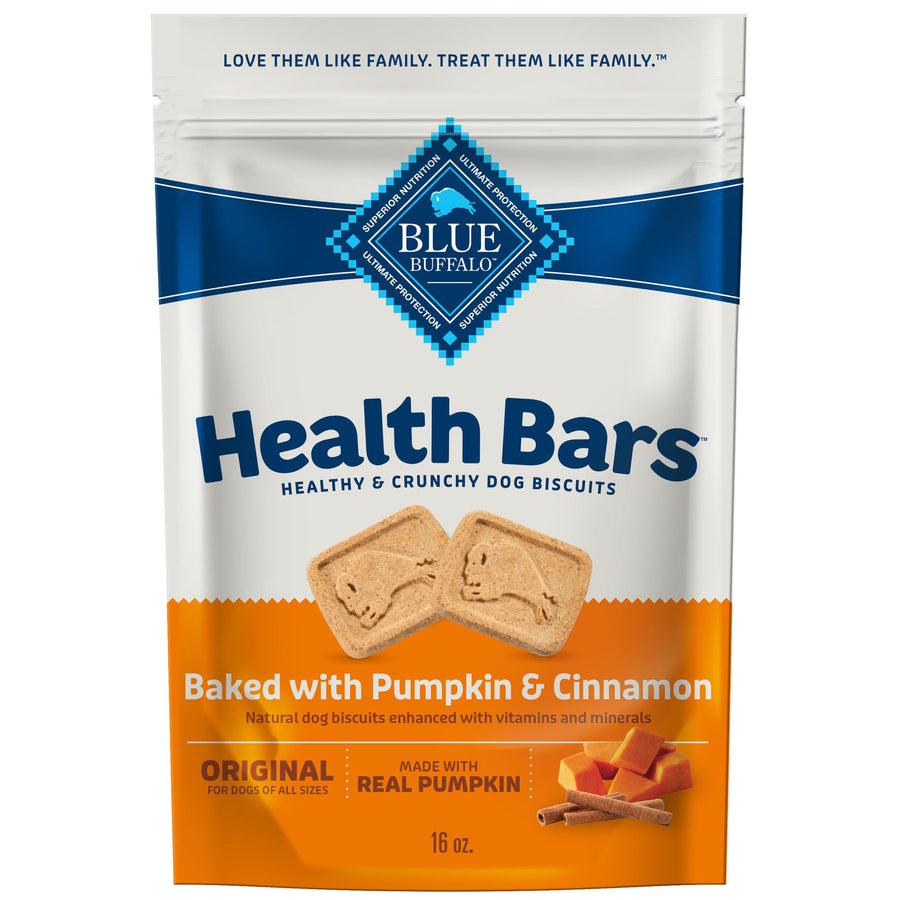 Health Bars Crunchy Dog Biscuits, Oven-Baked With Natural Ingredients, Pumpkin & Cinnamon, 16-oz Bag