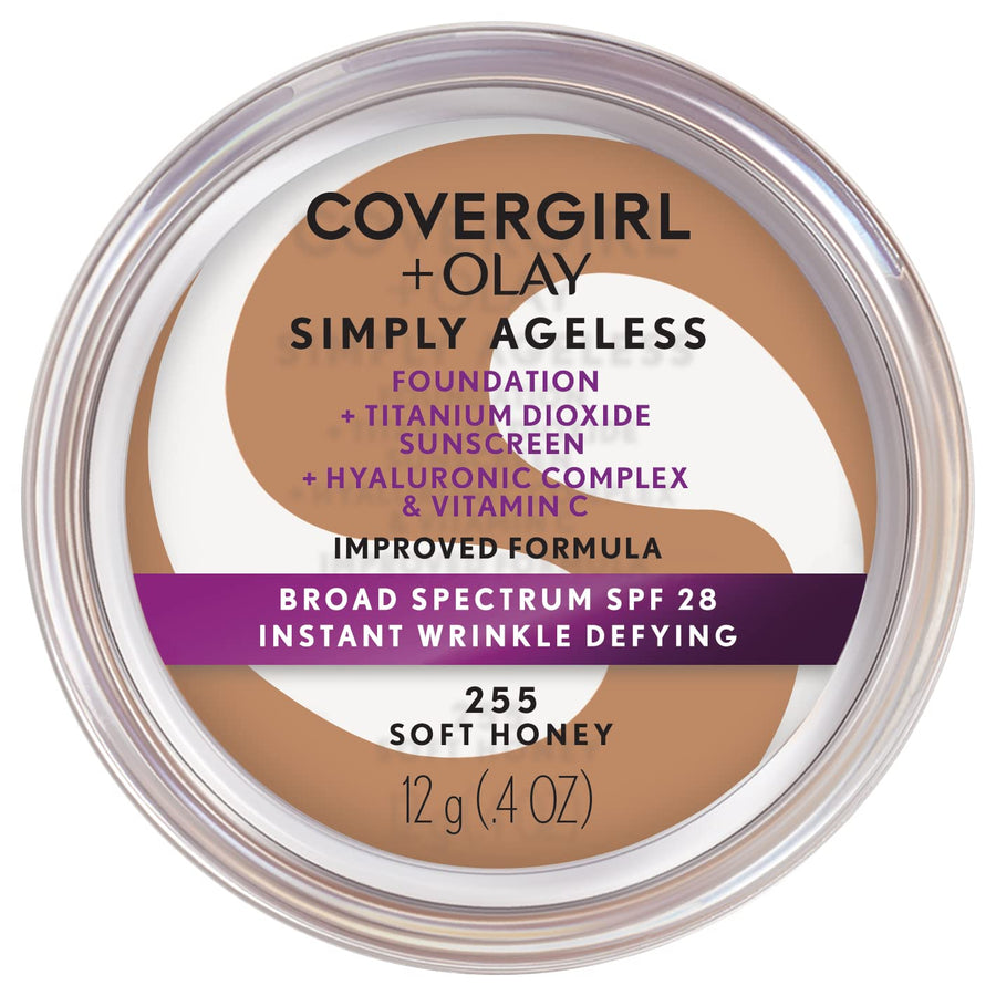 & OLAY Simply Ageless Instant Wrinkle Defying Foundation, Soft Honey, 0.4 oz (Packaging)