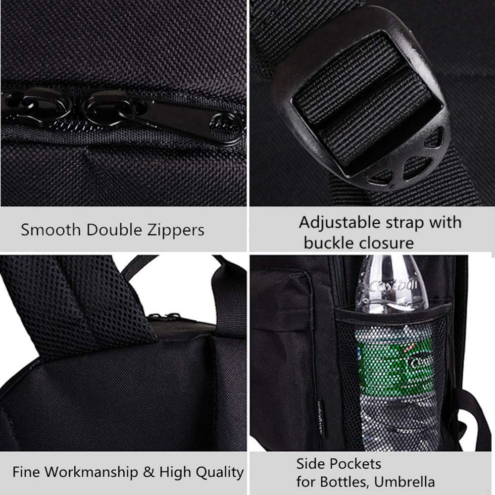 Bookbags for Teen Boys, Anime Cartoon Luminous Backpack with USB Charging Port, 17 Inch Laptop Backpack for Men, School Backpack for Girls/Boys, Cool Anime Backpack, Black
