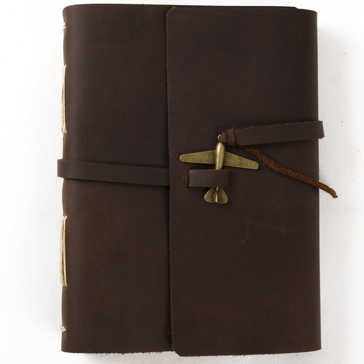 Leather Journal Diary Notebook A5 With Airplane by Handmade Blank Craft Paper with Gift Box (A5-Airplane-Blank craft paper)