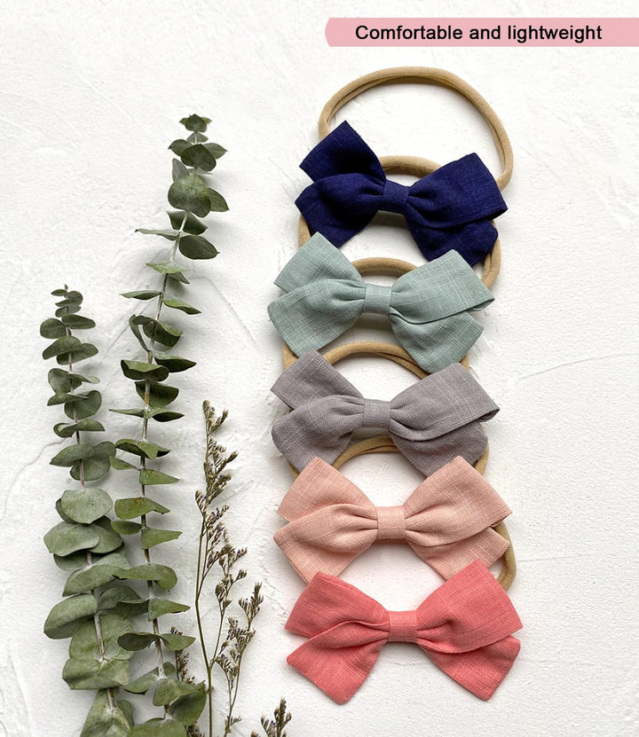 Nylon Linen Stretchy Hairbands for Baby Girl's , 10_pack
