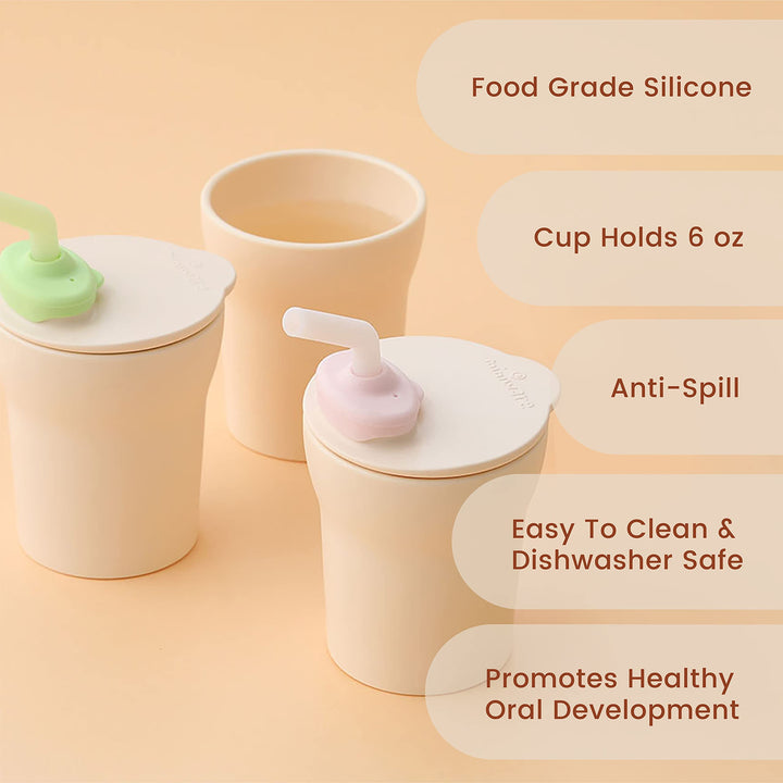 1-2-3 Sip! Training Cup for Baby Toddler Self Feeding & Development, Tiny Cup Perfect for Baby Led Weaning, Non Drip Lid, Eco-Friendly, BPA Free, Dishwasher Safe (Vanilla + Cotton Candy)