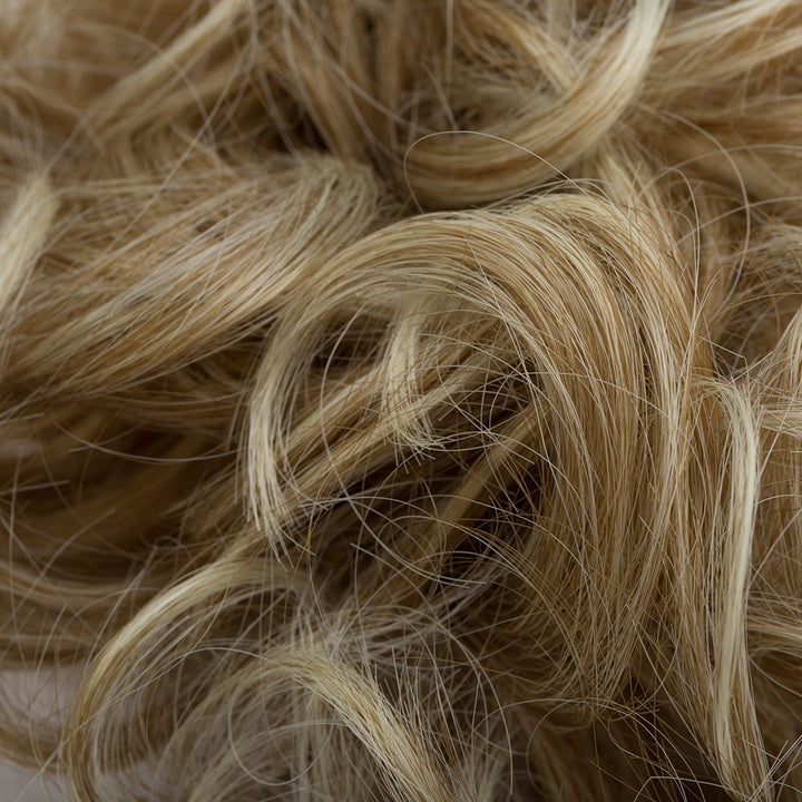 Messy Bun Hair Piece Scrunchy Updo Hair Pieces for Women Fluffy Wavy Hair Bun Scrunchies Donut Hairpiece Synthetic Chignons With Elastic Rubber Band Light Ash Brown to Bleach Blonde 1 pc