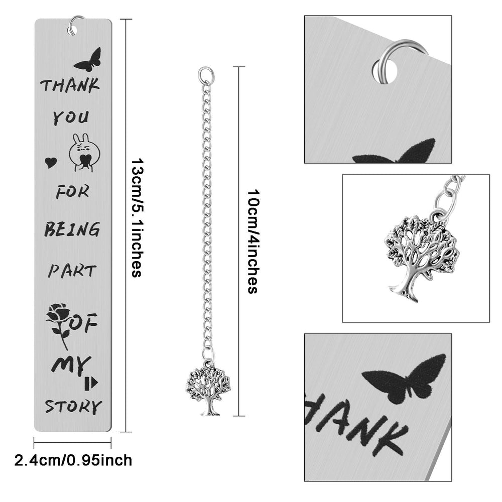 5 Pieces Christmas Teacher Bookmarks Appreciation Gifts Metal Thank You Teacher Bookmarks with Pendants Christmas Xmas End of Year Teacher Presents(Gold)