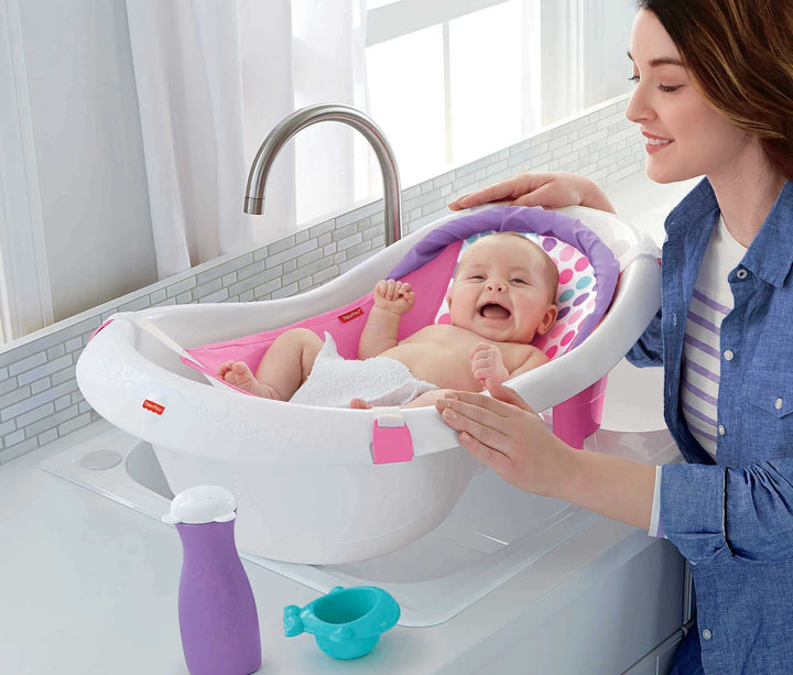 Baby To Toddler Bath 4-In-1 Sling ‘N Seat Tub With Removable Infant Support And 2 Toys, Pink