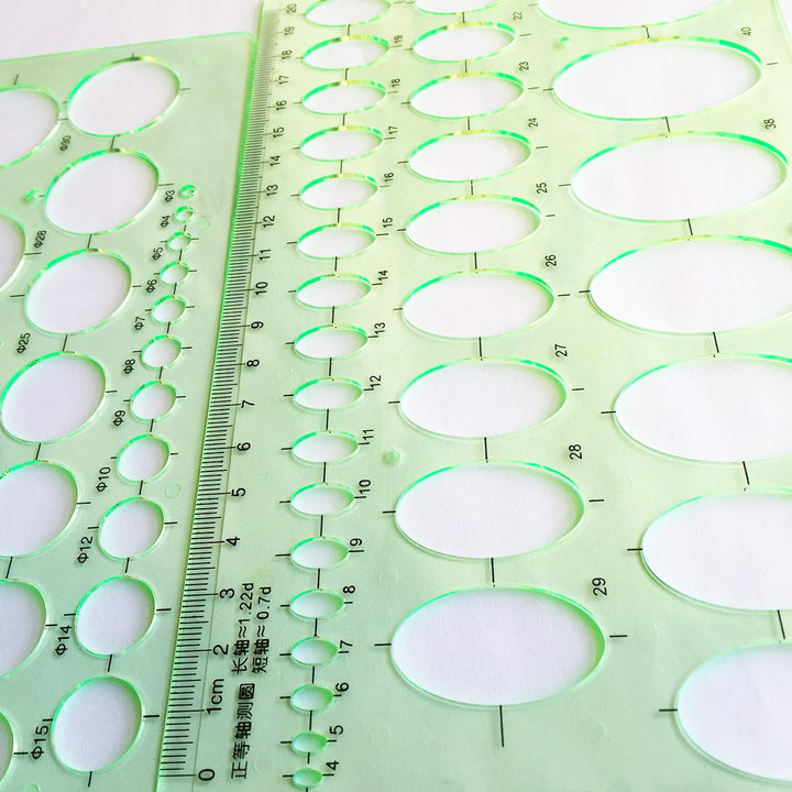 2PCS Professional Quality Circle and Oval Template Measuring Templates Ruler for Office/Creative Studio/Personal Drawing/Drafting