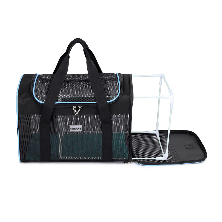 Frame Soft Surface pet Carrier, cat, Dog and Rabbit Airline-Approved pet Transport Carrier, Non-Collapse Deformation and Safety Special Zipper Hook Design.