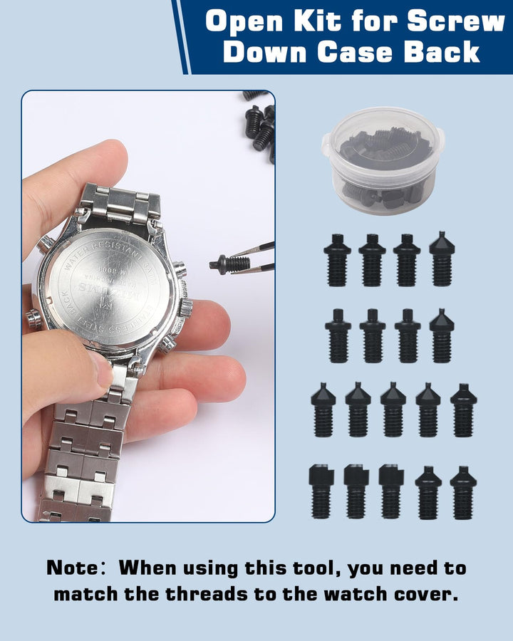 Watch Repair Kit, Watch Battery Replacement Tool Kit, Watch Link Removal Tool Kit, Watch Band Link Pin Tool Set with Carrying Case
