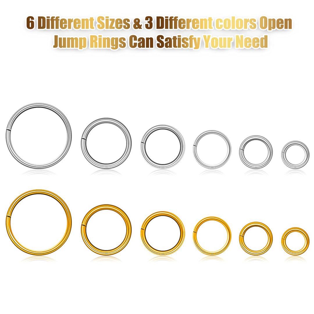 1014 Pieces Nail Dangle Charm Piercing Tool Hand Drill, Nail Charms 6 Sizes Jump Ring Connector with Jump Ring Open Close Tool Pliers and Tweezers for Jewelry Making(Silver)