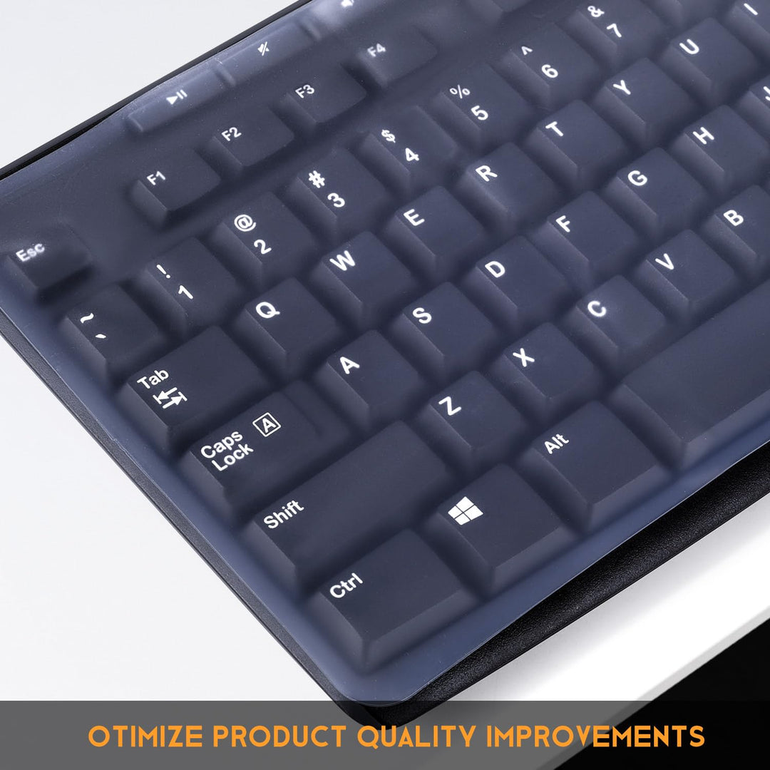 Universal Clear Waterproof Anti-Dust Silicone Keyboard Protector Cover Skin for Standard Size PC Computer Desktop Keyboards (Size: 17.52 x 5.51)