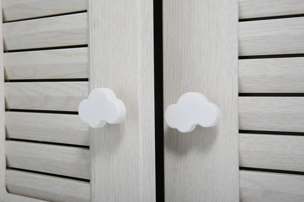 Cloud Cartoon Kids Room Knob, 4.5cm Cute White Dresser Handles Soft Rubber Decor Pull for Door Wardrobe Toy Organizer Box Bookcase Bedroom Single Hole
