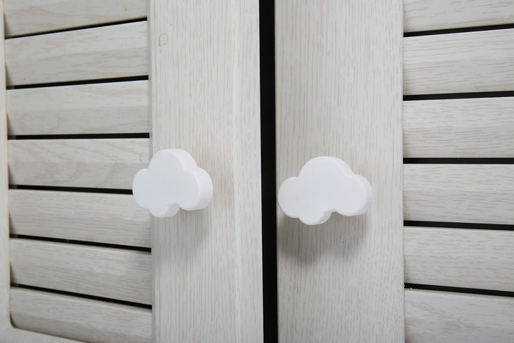 Cloud Cartoon Kids Room Knob, 4.5cm Cute White Dresser Handles Soft Rubber Decor Pull for Door Wardrobe Toy Organizer Box Bookcase Bedroom Single Hole