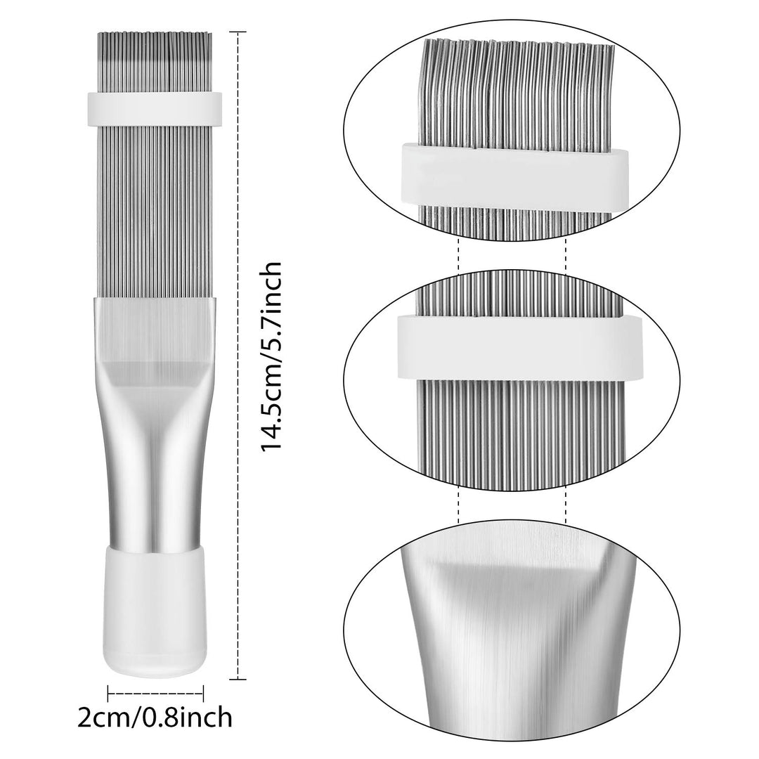 4 Pieces Air Conditioner Condenser Fin Cleaning Brush Coil Condenser Brush AC Fin Comb Stainless Steel Air Refrigerator Fin Cleaner Whisk Brush, 3 Styles
