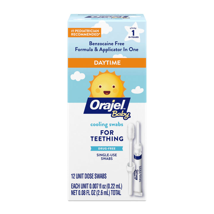 Ba Non-Medicated Cooling Swabs for Teething, 12 Unit Dose Swabs