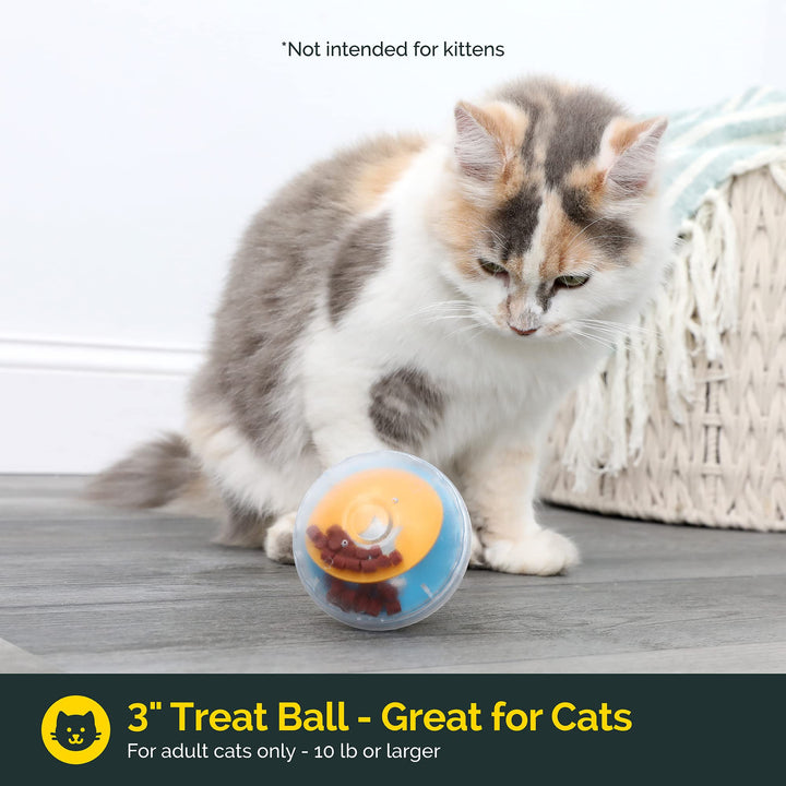 IQ Treat Ball Interactive Dog Ball - 3 Puzzle Treat Dispenser, Durable, Slow Feeder, for All Dog Breeds, Toys to Keep The Busy and Enrichment