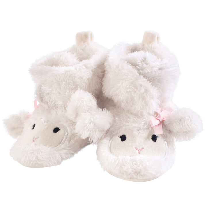 Unisex Baby Cozy Fleece and Sherpa Booties, Girl Lamb, 0-6 Months