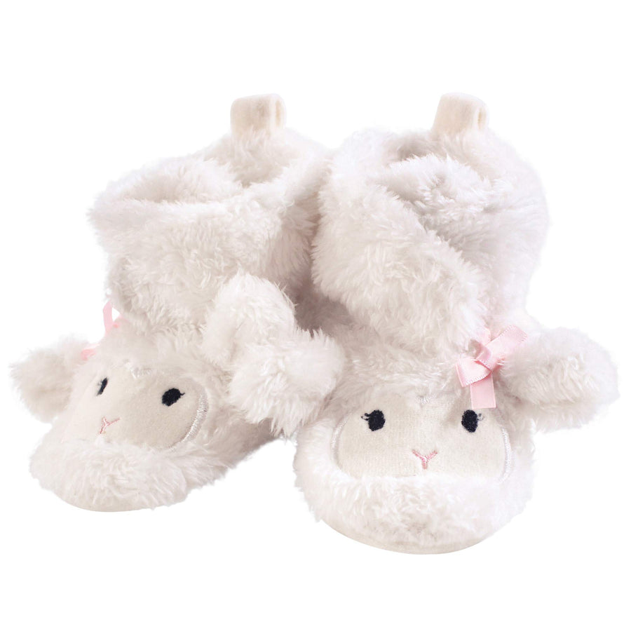 Unisex Baby Cozy Fleece and Sherpa Booties, Girl Lamb, 0-6 Months