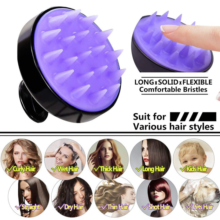 Hair Scalp Massager Shampoo Brush: 2 Pack Wet and Dry Hair Scalp Brush Soft Silicone Head Scrubber Dandruff Brush for Women Men or Pets