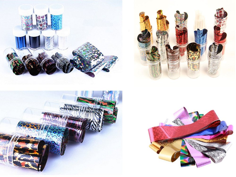 Starry Sky Stars Nail Art Stickers Tips Wraps Foil Transfer Adhesive Glitters Acrylic DIY Decoration (48PCS/Colors)(4cm100cm)