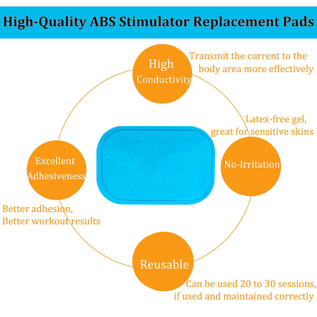 ABS Gel Pads, 50PCS Muscle Stimulator Pads Replacement for Ultimate Muscle EMS Toner Abdominal Belt Belly Thigh Flab Arm Leg Waist Workout Trainer Machine