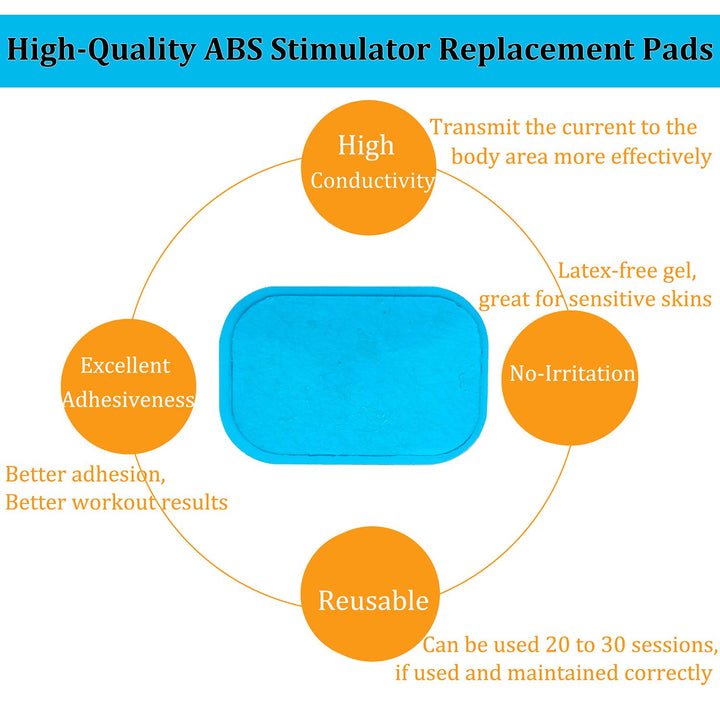 ABS Gel Pads, 50PCS Muscle Stimulator Pads Replacement for Ultimate Muscle EMS Toner Abdominal Belt Belly Thigh Flab Arm Leg Waist Workout Trainer Machine