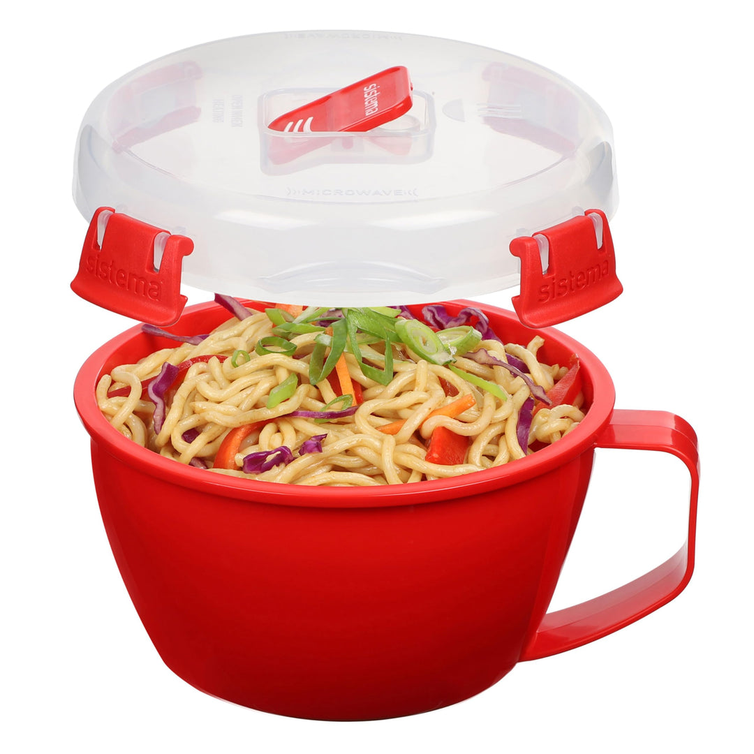 1109ZS Microwave Collection Noodle Bowl, 1 Count (Pack of 1), Red