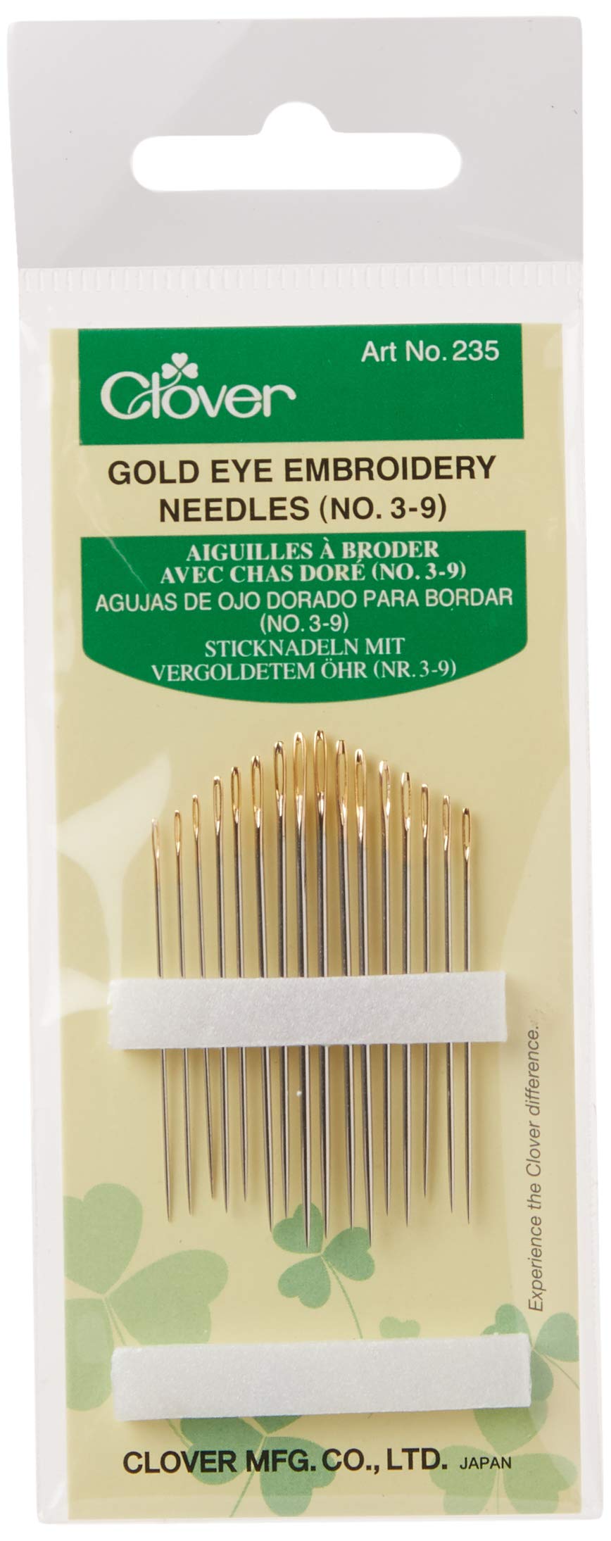 Gold Eye Embroidery Needles Size 3-9 - 16 Pack