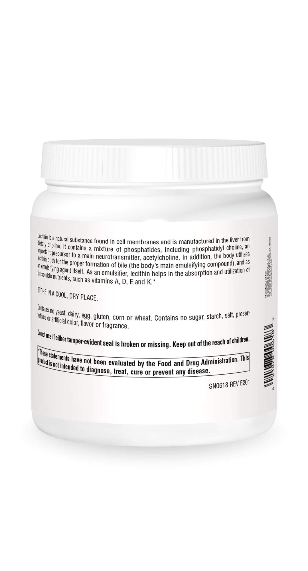 Lecithin 1200 mg, A Natural Emulsifier - 500 Softgels