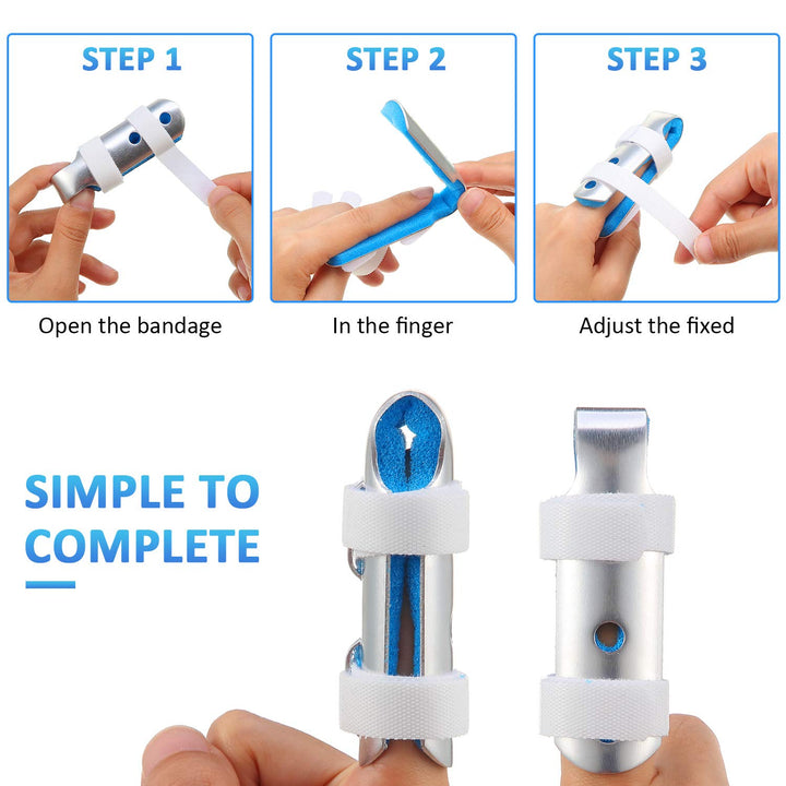 6 Pieces Finger Splints Metal Finger Support Finger Stabilizer for Adults and Children Finger Knuckle Joint Fixation, 3 Sizes