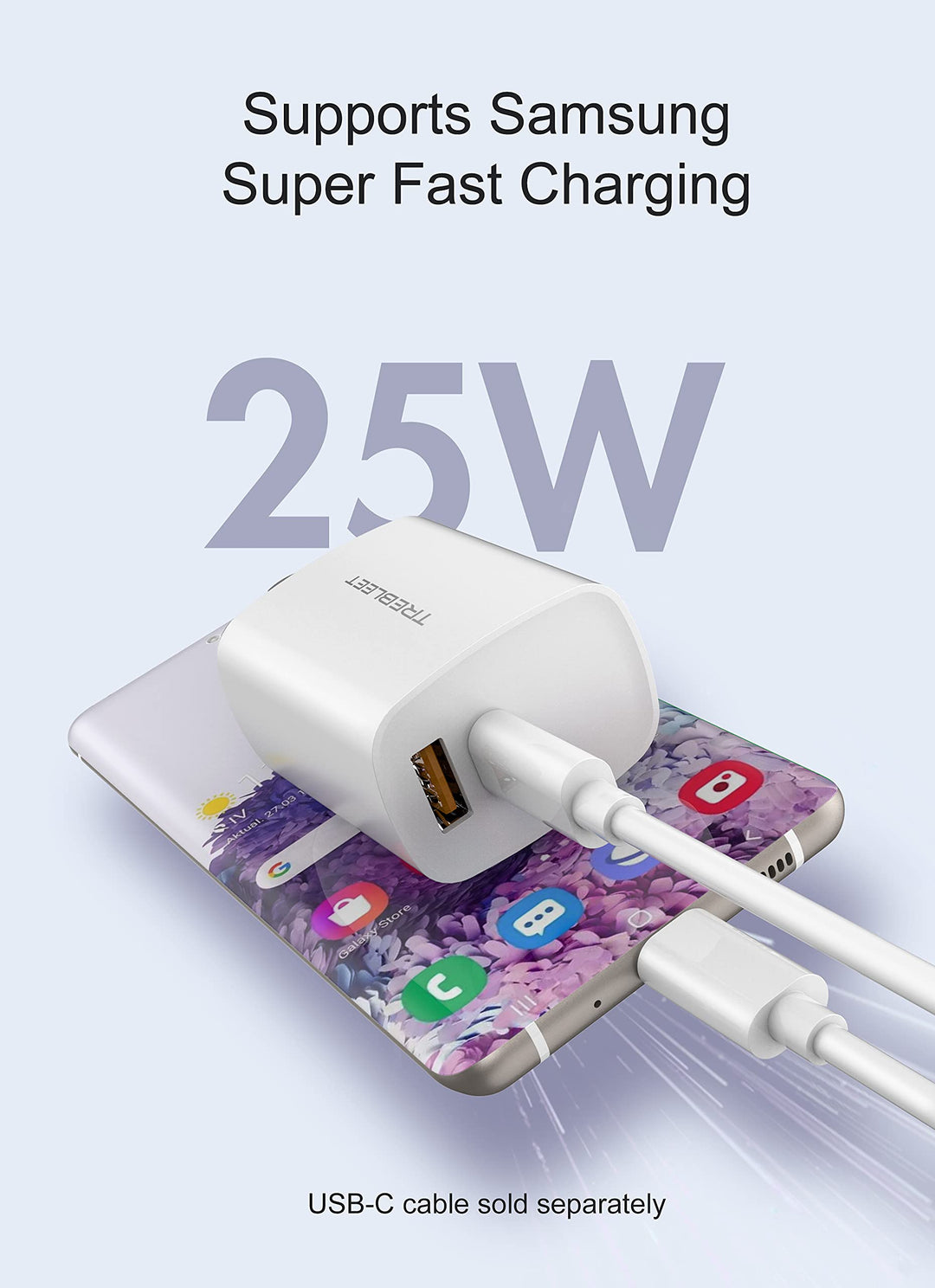 USB C Super Fast Charger,Foldable Dual-Port 30W PD Wall Charger Fast Charging for Samsung Galaxy S23/ S23 Ultra/Z fold4/ A53 5G/ S22/ S22+/ Z Flip3/Z Fold3/S21 FE/Pixel 7 (Cable not Included)