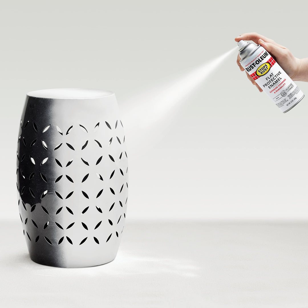 7790830 Stops Rust Protective Enamel Spray Paint for Metal, Alloy and Wood (Flat White - 340 Grams)