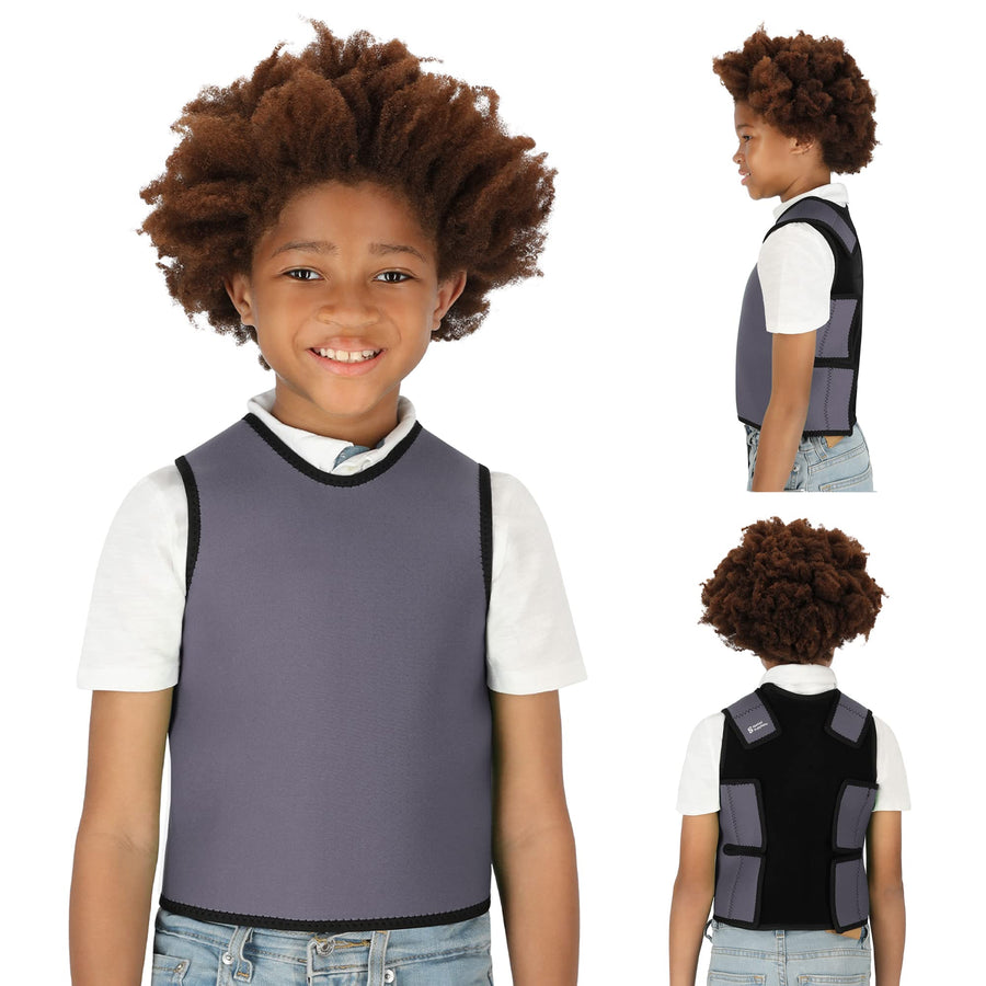 Sensory Compression Vest Deep Pressure Comfort (Grey, Small)