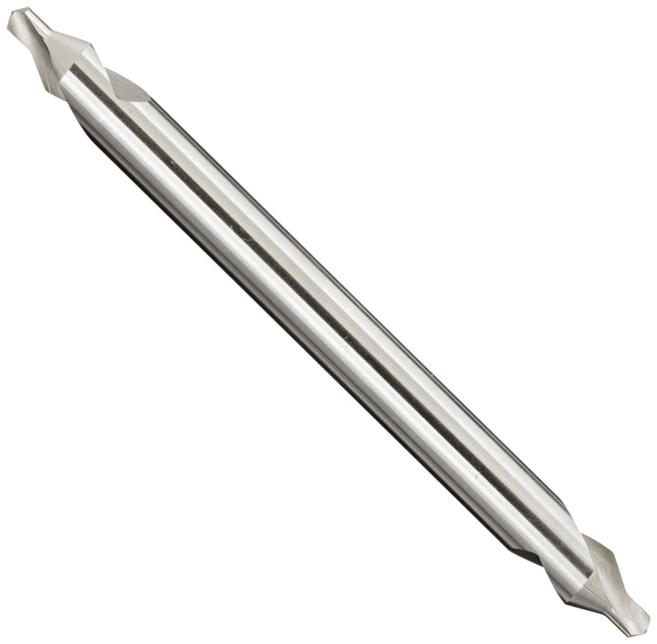 D1C90 High Speed Steel Long Length Center Drill Bit, Uncoated (Bright), Slow Spiral, 60 Degree, 3/64 Diameter x 4 Length (Pack of 1)