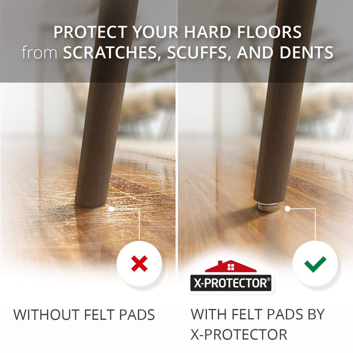 Screw-On Felt Pads – 24 Felt Chair Pads for Hardwood Floors 0.8 – Premium Chair Glides – Beige Floor Protectors for Furniture Legs – The Best Furniture Sliders for Hardwood Floors
